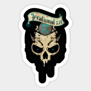 PI Day Irrational Skull Design Teal Edition Sticker